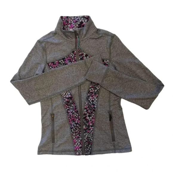 Ivivva Grey Athleisure Sporty Zip Up Jacket Size 10 - Picture 1 of 7